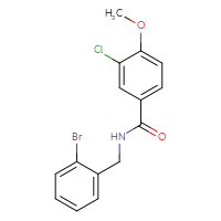 Chemical structure of N-[(2-bromophenyl)methyl]-3-chloro-4-methoxybenzamide - CSSB02244117433