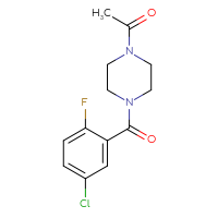 Chemical structure of 1-[4-(5-chloro-2-fluorobenzoyl)piperazin-1-yl]ethan-1-one - CSSB00000626605