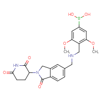 Chemical structure of {4-[({[2-(2,6-dioxopiperidin-3-yl)-1-oxo-2,3-dihydro-1H-isoindol-5-yl]methyl}amino)methyl]-3,5-dimethoxyphenyl}boronic acid - CSSB21415981186