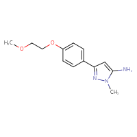 Chemical structure of 3-[4-(2-methoxyethoxy)phenyl]-1-methyl-1H-pyrazol-5-amine - CSSB03568231153