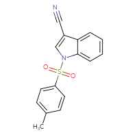 Chemical structure of 1-(4-methylbenzenesulfonyl)-1H-indole-3-carbonitrile - CSSB03437827281