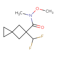 Chemical structure of 5-(difluoromethyl)-N-methoxy-N-methylspiro[2.3]hexane-5-carboxamide - CSSB06778893965