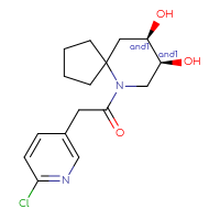 Chemical structure of rac-2-(6-chloropyridin-3-yl)-1-[(8R,9S)-8,9-dihydroxy-6-azaspiro[4.5]decan-6-yl]ethan-1-one - CSSS21427017663