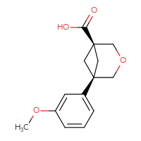 Chemical structure of (1r,5r)-5-(3-methoxyphenyl)-3-oxabicyclo[3.1.1]heptane-1-carboxylic acid - CSSB20591804308