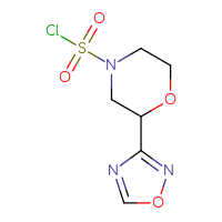 Chemical structure of 2-(1,2,4-oxadiazol-3-yl)morpholine-4-sulfonyl chloride - CSSB15002726990