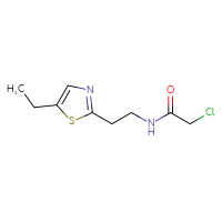 Chemical structure of 2-chloro-N-[2-(5-ethyl-1,3-thiazol-2-yl)ethyl]acetamide - CSSB01991486180