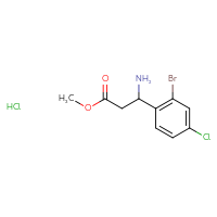 Chemical structure of methyl 3-amino-3-(2-bromo-4-chlorophenyl)propanoate hydrochloride - CSSB15082380425