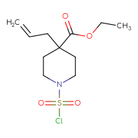 Chemical structure of ethyl 1-(chlorosulfonyl)-4-(prop-2-en-1-yl)piperidine-4-carboxylate - CSSB21224764049