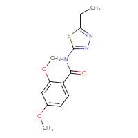 Chemical structure of N-(5-ethyl-1,3,4-thiadiazol-2-yl)-2,4-dimethoxybenzamide - CSSB00027749503