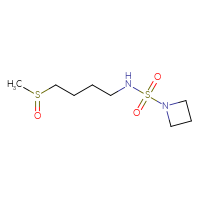 Chemical structure of N-(4-methanesulfinylbutyl)azetidine-1-sulfonamide - CSMB06359382289