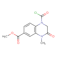 Chemical structure of methyl 1-(carbonochloridoyl)-4-methyl-3-oxo-1,2,3,4-tetrahydroquinoxaline-6-carboxylate - CSSB21224773285