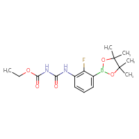 Chemical structure of ethyl N-{[2-fluoro-3-(4,4,5,5-tetramethyl-1,3,2-dioxaborolan-2-yl)phenyl]carbamoyl}carbamate - CSSB21245996994