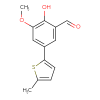 Chemical structure of 2-hydroxy-3-methoxy-5-(5-methylthiophen-2-yl)benzaldehyde - CSSB06582869054
