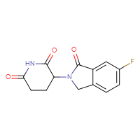 Chemical structure of 3-(6-fluoro-1-oxo-2,3-dihydro-1H-isoindol-2-yl)piperidine-2,6-dione - CSSB03624766835