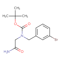 Chemical structure of tert-butyl N-[(3-bromophenyl)methyl]-N-(carbamoylmethyl)carbamate - CSSB15125961721