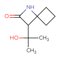 Chemical structure of 3-(2-hydroxypropan-2-yl)-1-azaspiro[3.3]heptan-2-one - CSSB03552070349