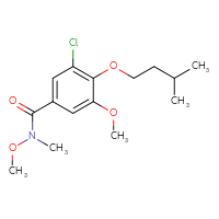 Chemical structure of 3-chloro-N,5-dimethoxy-N-methyl-4-(3-methylbutoxy)benzamide - CSSB00104745840