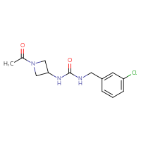 Chemical structure of 3-(1-acetylazetidin-3-yl)-1-[(3-chlorophenyl)methyl]urea - CSSB00701124576