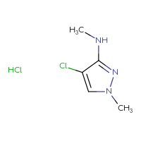 Chemical structure of 4-chloro-N,1-dimethyl-1H-pyrazol-3-amine hydrochloride - CSSB00160478317