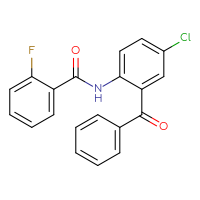 Chemical structure of N-(2-benzoyl-4-chlorophenyl)-2-fluorobenzamide - CSSB00121651381