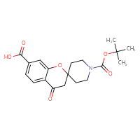 Chemical structure of 1'-[(tert-butoxy)carbonyl]-4-oxo-3,4-dihydrospiro[1-benzopyran-2,4'-piperidine]-7-carboxylic acid - CSSB00025705752