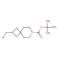 Chemical structure of tert-butyl 2-(bromomethyl)-7-azaspiro[3.5]nonane-7-carboxylate - CSSB06764290915