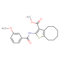 Chemical structure of methyl 2-(3-methoxybenzamido)-4H,5H,6H,7H,8H,9H-cycloocta[b]thiophene-3-carboxylate - CSSB00121681058