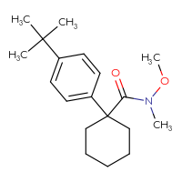 Chemical structure of 1-(4-tert-butylphenyl)-N-methoxy-N-methylcyclohexane-1-carboxamide - CSSB02085923734