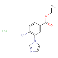 Chemical structure of ethyl 4-amino-3-(1H-imidazol-1-yl)benzoate hydrochloride - CSSB20963517084