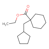 Chemical structure of ethyl 1-(cyclopentylmethyl)cyclohexane-1-carboxylate - CSSB01402450067