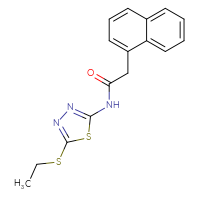 Chemical structure of N-[5-(ethylsulfanyl)-1,3,4-thiadiazol-2-yl]-2-(naphthalen-1-yl)acetamide - CSSB00027968964