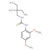 Chemical structure of 1-(2,4-dimethoxyphenyl)-3-(2-ethyl-2-methylbutyl)thiourea - CSSB21432509485