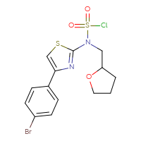 Chemical structure of N-[4-(4-bromophenyl)-1,3-thiazol-2-yl]-N-[(oxolan-2-yl)methyl]sulfamoyl chloride - CSSB21224773212