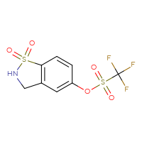 Chemical structure of 1,1-dioxo-2,3-dihydro-1λ⁶,2-benzothiazol-5-yl trifluoromethanesulfonate - CSSB21332146443