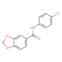 Chemical structure of N-(4-chlorophenyl)-2H-1,3-benzodioxole-5-carboxamide - CSSB00046196616