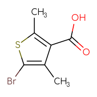 Chemical structure of 5-bromo-2,4-dimethylthiophene-3-carboxylic acid - CSSB00010184804