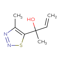 Chemical structure of 2-(4-methyl-1,2,3-thiadiazol-5-yl)but-3-en-2-ol - CSSB21246265040