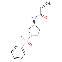 Chemical structure of N-[(3S)-1-(benzenesulfonyl)pyrrolidin-3-yl]prop-2-enamide - CSSB00160560510