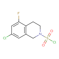 Chemical structure of 7-chloro-5-fluoro-1,2,3,4-tetrahydroisoquinoline-2-sulfonyl chloride - CSSB15005366755
