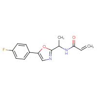 Chemical structure of N-{1-[5-(4-fluorophenyl)-1,3-oxazol-2-yl]ethyl}prop-2-enamide - CSSB00160977726