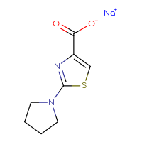 Chemical structure of sodium 2-(pyrrolidin-1-yl)-1,3-thiazole-4-carboxylate - CSSB00138414690