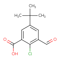 Chemical structure of 5-tert-butyl-2-chloro-3-formylbenzoic acid - CSSB14923659142