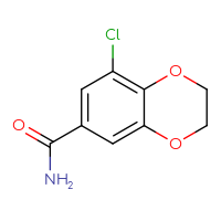 Chemical structure of 8-chloro-2,3-dihydro-1,4-benzodioxine-6-carboxamide - CSSB00000190667