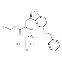 Chemical structure of ethyl 3-[5-(benzyloxy)-1H-indol-3-yl]-2-{[(tert-butoxy)carbonyl]amino}propanoate - CSSB00020606243