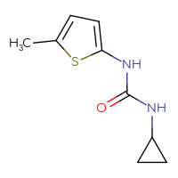 Chemical structure of 3-cyclopropyl-1-(5-methylthiophen-2-yl)urea - CSSB00107972760