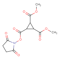 Chemical structure of 1-(2,5-dioxopyrrolidin-1-yl) 2,3-dimethyl cyclopropane-1,2,3-tricarboxylate - CSSB20270649129