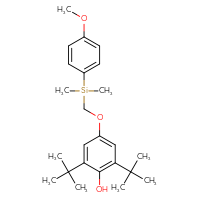 Chemical structure of 2,6-di-tert-butyl-4-{[(4-methoxyphenyl)dimethylsilyl]methoxy}phenol - CSSB02495324828