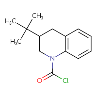 Chemical structure of 3-tert-butyl-1,2,3,4-tetrahydroquinoline-1-carbonyl chloride - CSSB21224764884