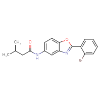 Chemical structure of N-[2-(2-bromophenyl)-1,3-benzoxazol-5-yl]-3-methylbutanamide - CSSB00121714855