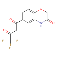 Chemical structure of 4,4,4-trifluoro-1-(3-oxo-3,4-dihydro-2H-1,4-benzoxazin-6-yl)butane-1,3-dione - CSSB00020624275